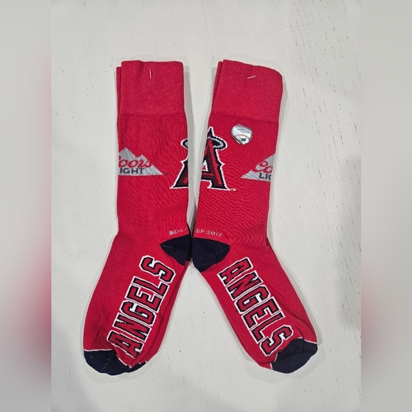 Red and Black Athletic Socks with Branding - Picture 1 of 4